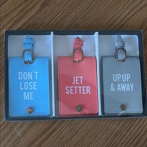 Graphique De France Luggage Tags - Blue, Coral, Gray